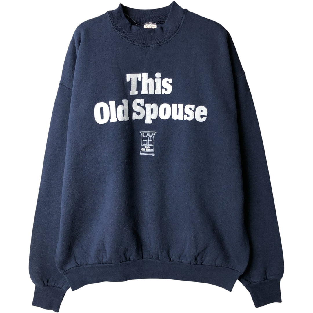 Vintage 80's Fruit of the Loom printed sweatshirt, made in the USA, size XL for men cotton navy blue type Vintage Second Hand