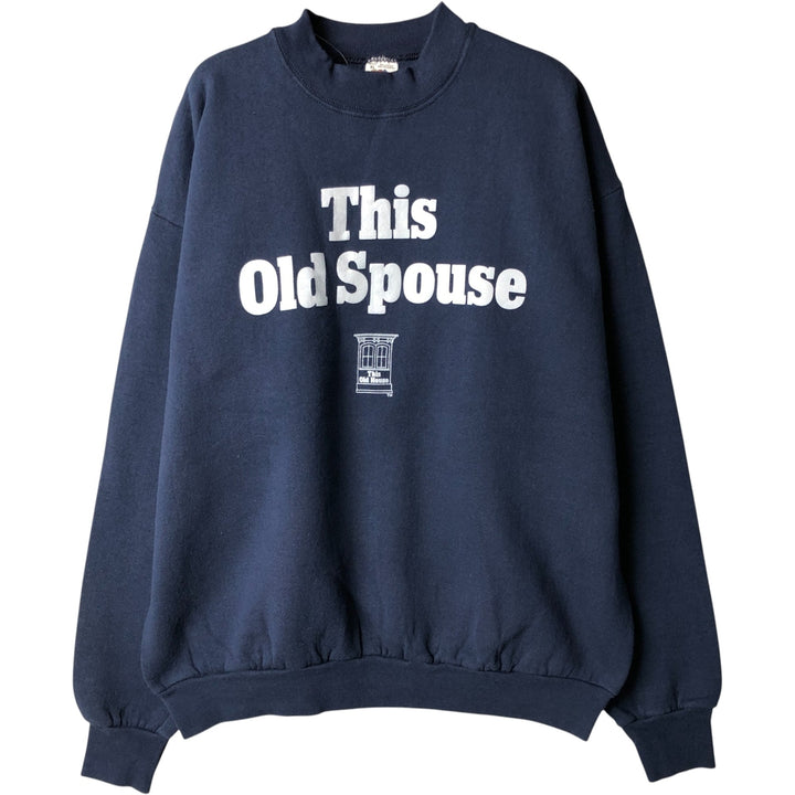 Vintage 80's Fruit of the Loom printed sweatshirt, made in the USA, size XL for men cotton navy blue type Vintage Second Hand