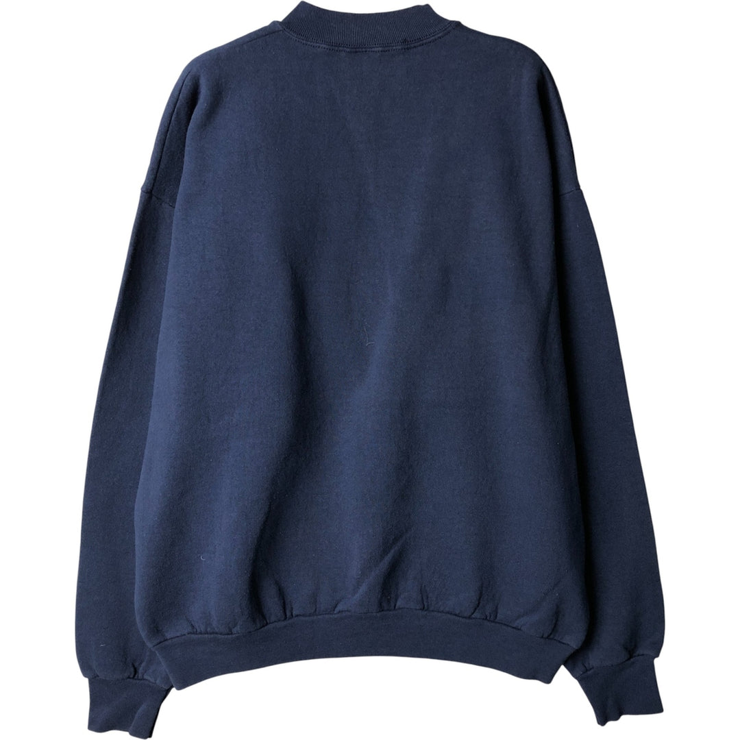 Vintage 80's Fruit of the Loom printed sweatshirt, made in the USA, size XL for men cotton navy blue type Vintage Second Hand