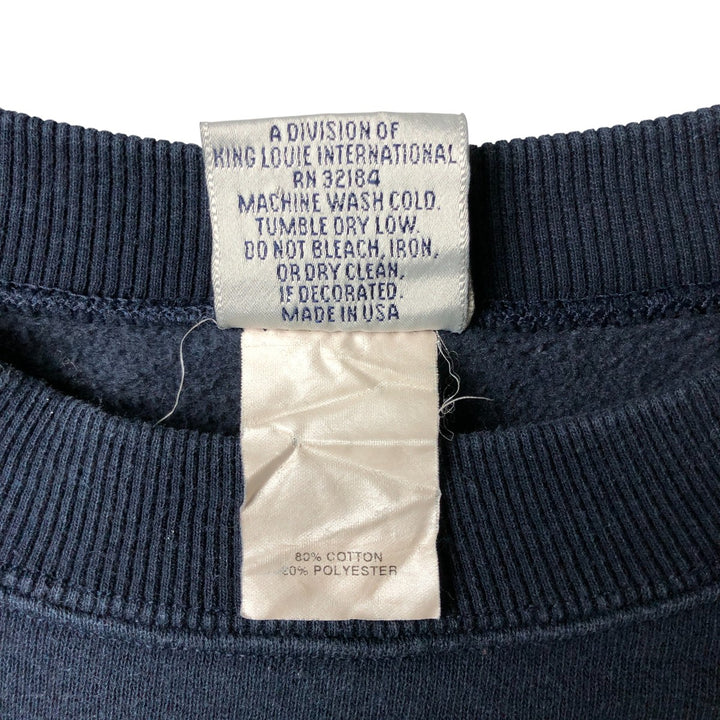 Vintage 90'S TIME UT logo sweatshirt, made in the USA, size L, men's cotton navy blue type Vintage Second Hand