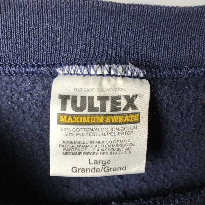 Tultex MAXIMUM SWEATS Printed Sweatshirt, Made in USA, Men's Size L cotton navy blue type Vintage Second Hand
