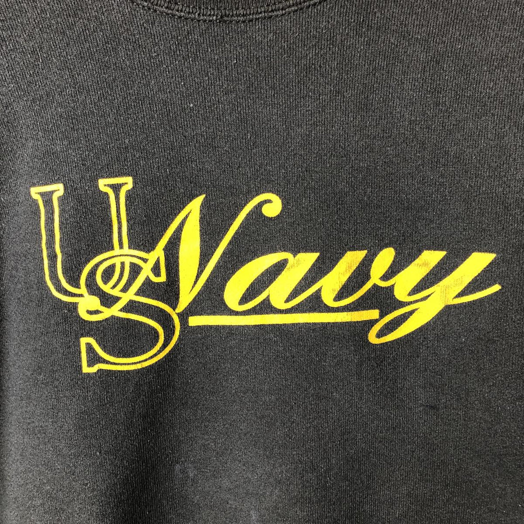 Vintage 90'S Delta US Navy print sweatshirt, Made in USA, Men's XL cotton navy blue type Vintage Second Hand