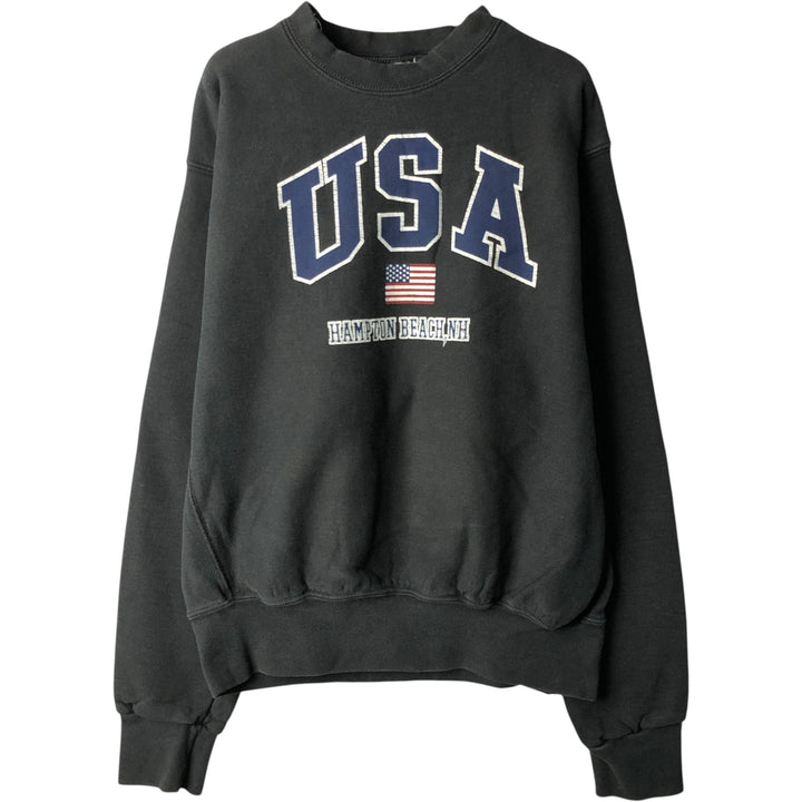 2000'S Fruit of the Loom Heavy Cotton Print Sweatshirt, Men's Size L cotton black type Vintage Second Hand