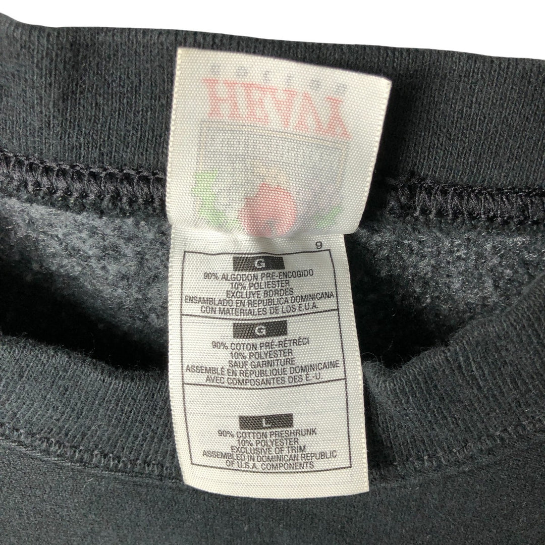 2000'S Fruit of the Loom Heavy Cotton Print Sweatshirt, Men's Size L cotton black type Vintage Second Hand