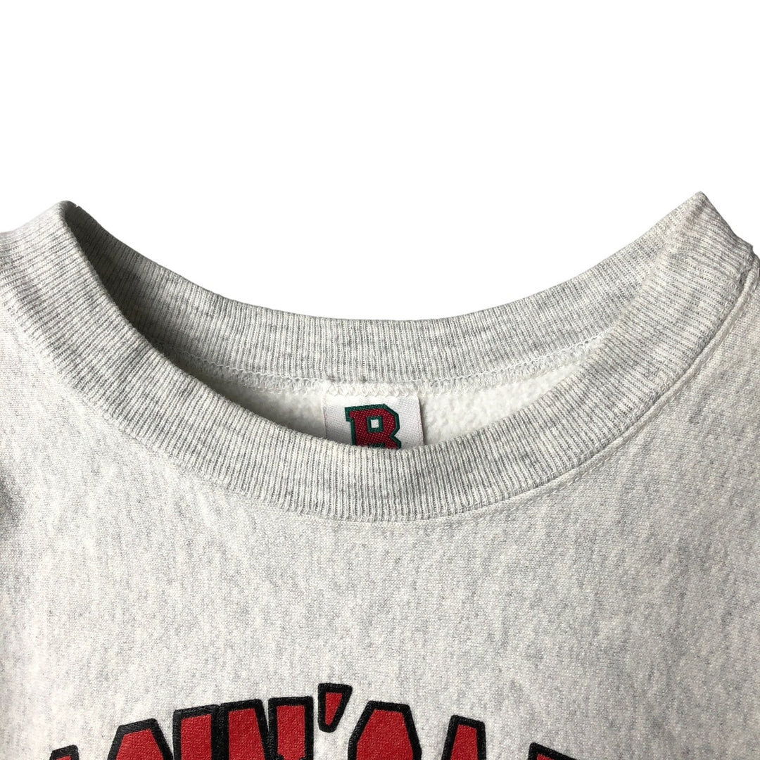 90'S Boa Sport Print Sweatshirt, Made in USA, Men's Size L (Equivalent), Vintage cotton gray type Vintage Second Hand