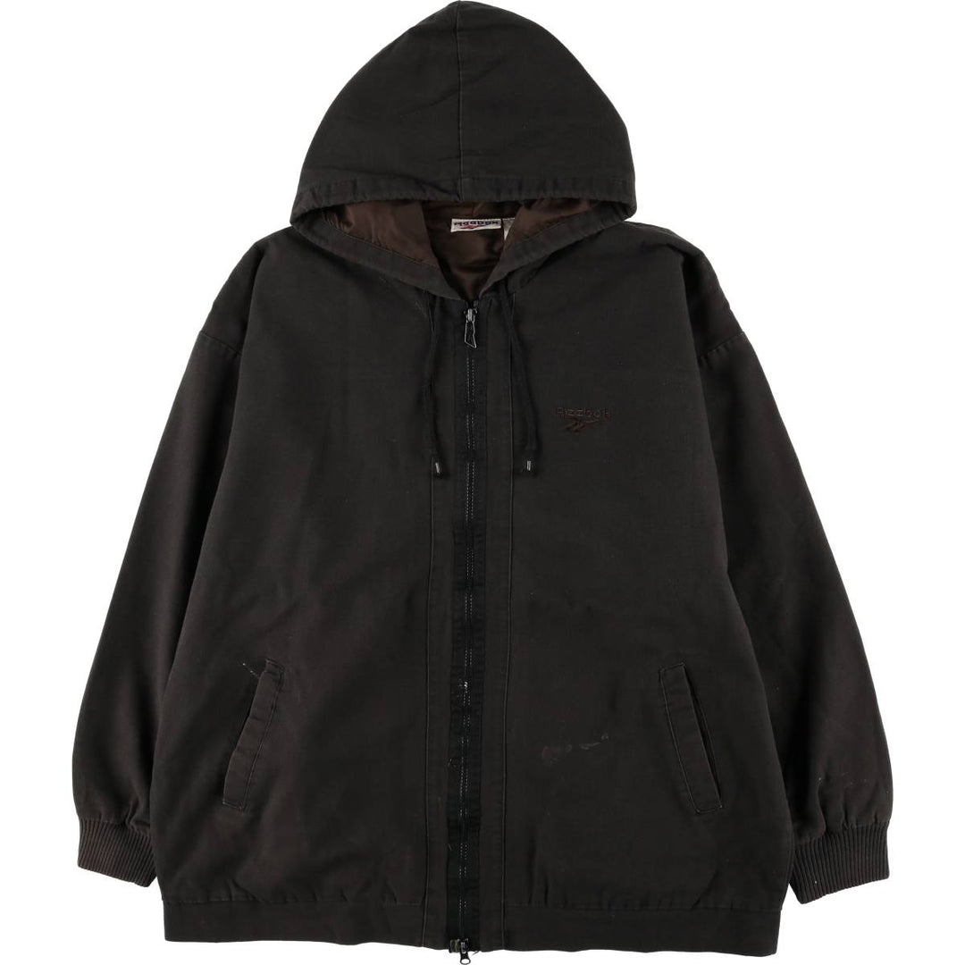 90'S Reebok Cotton Hoodie, Men's Size L, Vintage cotton black type Vintage Second Hand