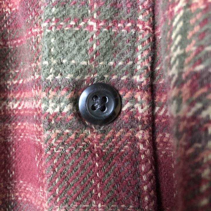 ORVIS Long Sleeve Flannel Check Shirt, Men's XL Size cotton red type Vintage Second Hand