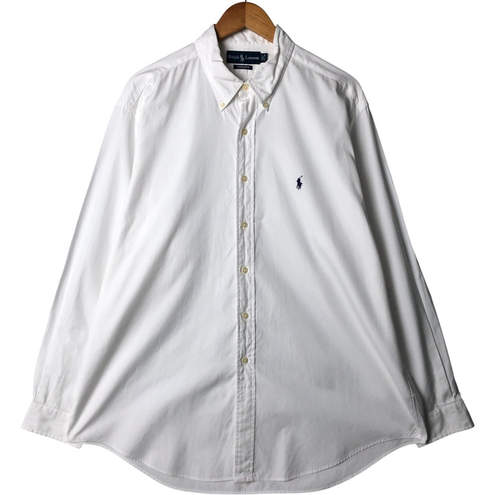 Ralph Lauren YARMOUTH long sleeve button down shirt, men's XL size cotton white type Vintage Second Hand