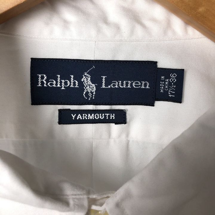 Ralph Lauren YARMOUTH long sleeve button down shirt, men's XL size cotton white type Vintage Second Hand