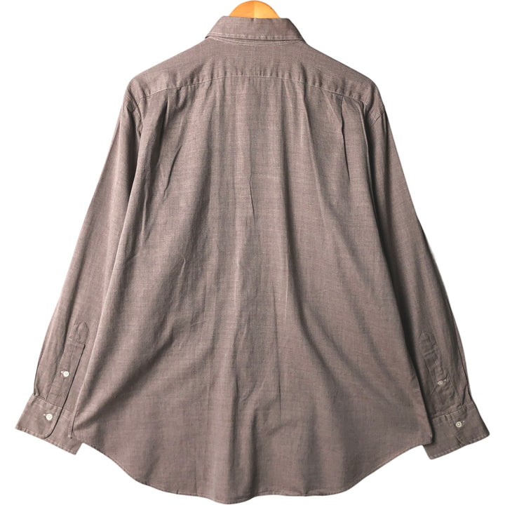 Ralph Lauren POLO by Ralph Lauren PHILIH herringbone long-sleeved cotton shirt, men's size XL cotton Beige type Vintage Second Hand