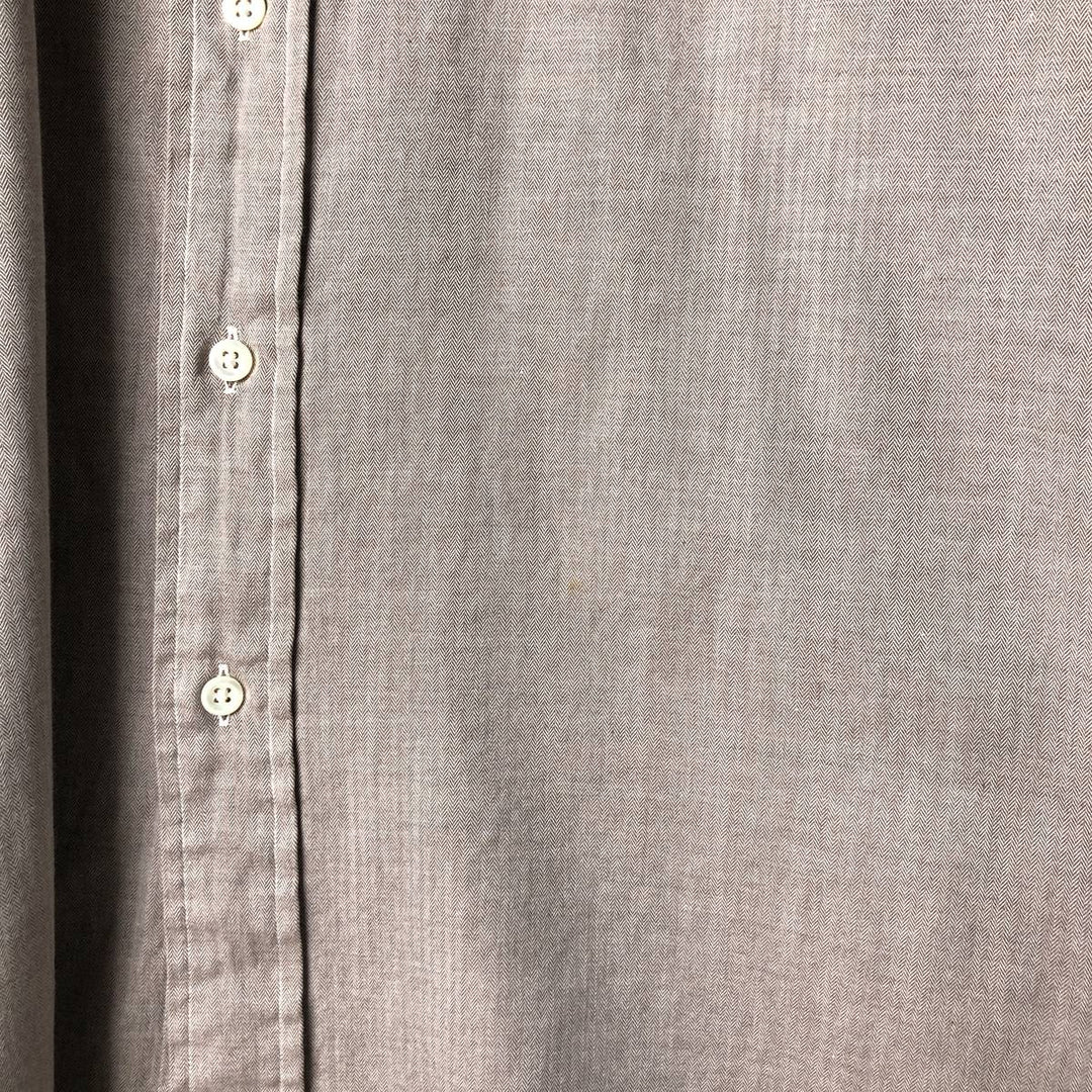 Ralph Lauren POLO by Ralph Lauren PHILIH herringbone long-sleeved cotton shirt, men's size XL cotton Beige type Vintage Second Hand