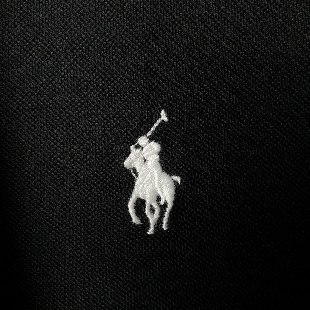 Ralph Lauren POLO RALPH LAUREN FEATHERWEIGHT MESH Pique Long Sleeve Button-Down Shirt, Men's Size XL cotton black type Vintage Second Hand