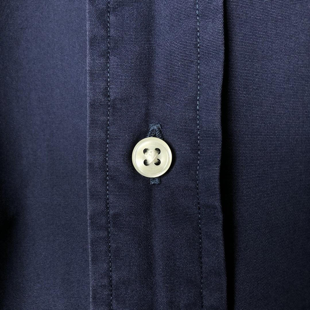 Ralph Lauren CUSTOM FIT long sleeve button down shirt, men's size L cotton navy blue type Vintage Second Hand