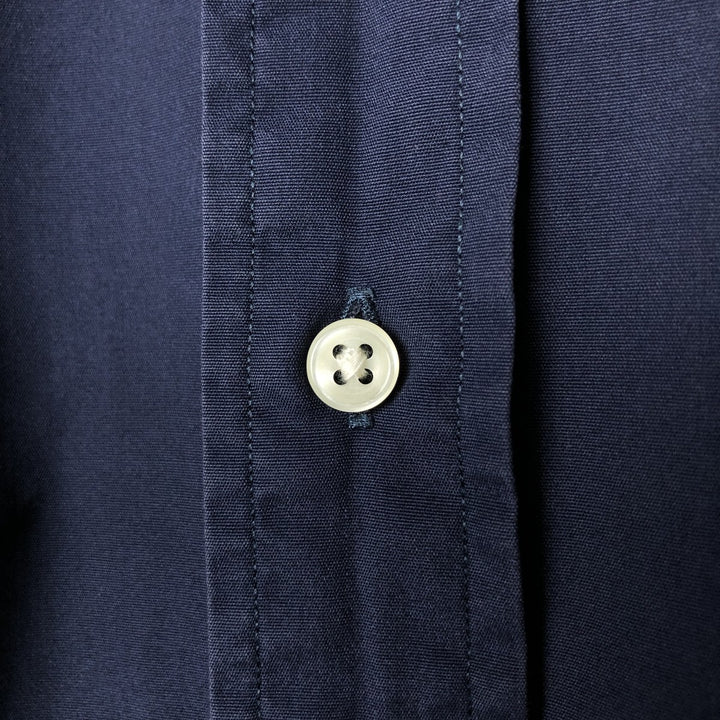 Ralph Lauren CUSTOM FIT long sleeve button down shirt, men's size L cotton navy blue type Vintage Second Hand
