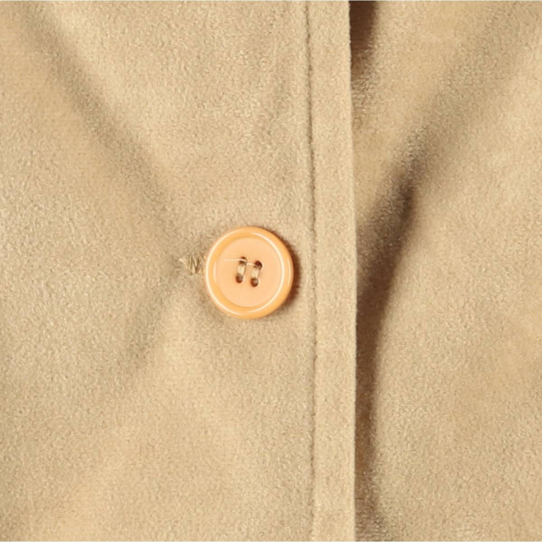 RENNE LAUREN Leopard Pattern Long Sleeve Faux Suede Shirt, Women's Size Medium unclear Beige type Vintage Second Hand