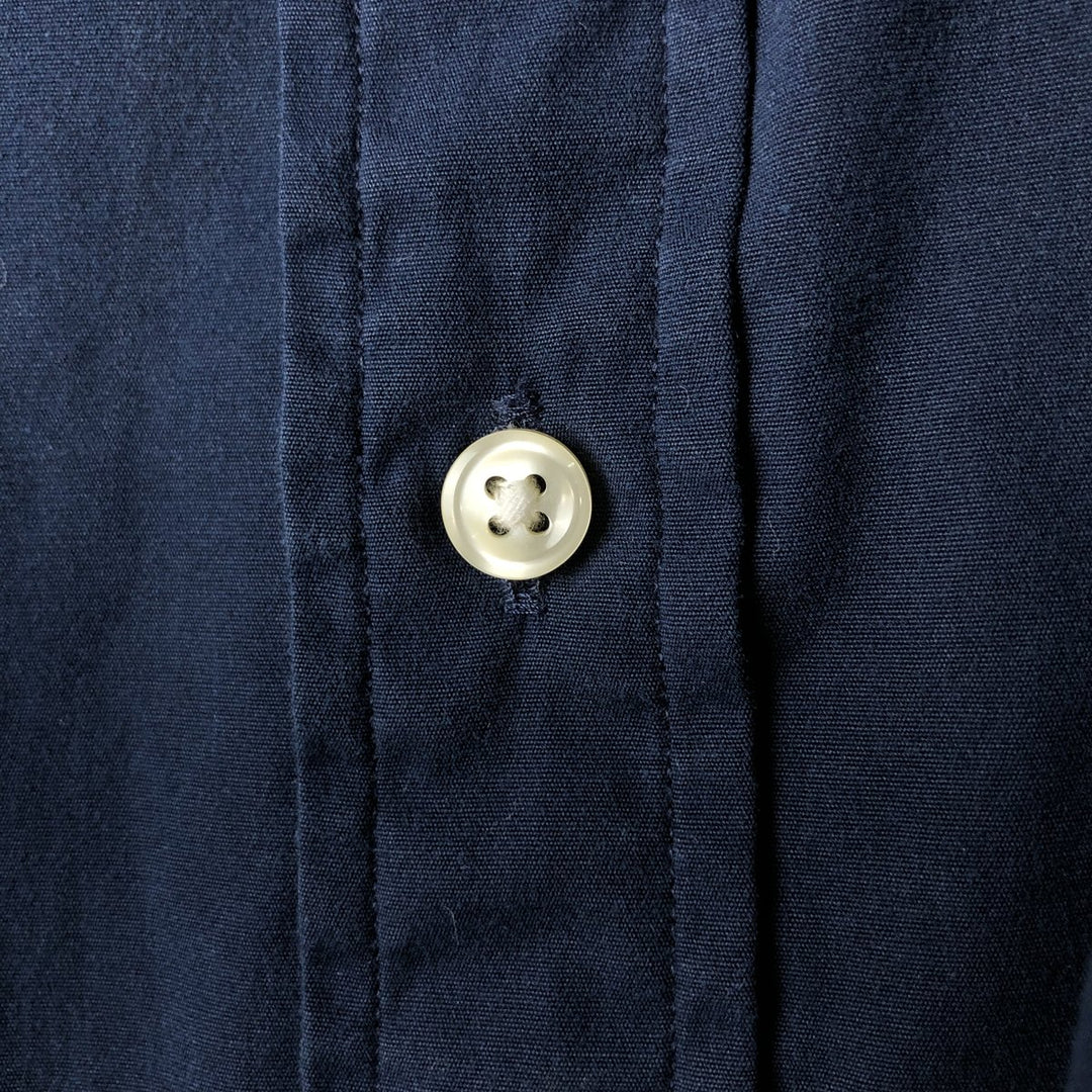 Ralph Lauren POLO RALPH LAUREN CLASSIC FIT long-sleeved button-down shirt, men's size L unclear navy blue type Vintage Second Hand