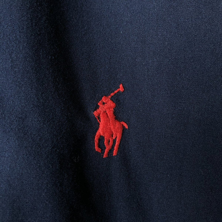 Ralph Lauren POLO RALPH LAUREN CLASSIC FIT long-sleeved button-down shirt, men's size L unclear navy blue type Vintage Second Hand