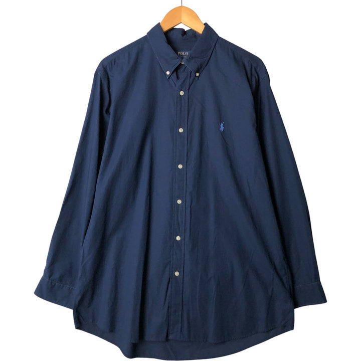 Ralph Lauren POLO RALPH LAUREN CLASSIC FIT long sleeve button down shirt men's XL equivalent cotton navy blue type Vintage Second Hand