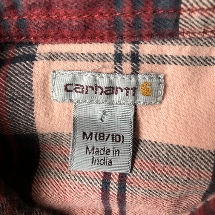 Carhartt long-sleeved cotton check shirt, women's size M cotton pink type Vintage Second Hand