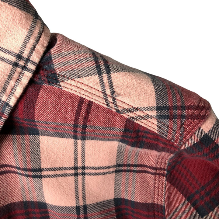 Carhartt long-sleeved cotton check shirt, women's size M cotton pink type Vintage Second Hand