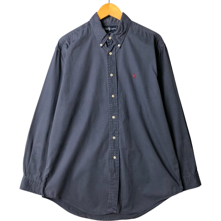 Ralph Lauren BLAIRE long sleeve button down shirt, men's XL size cotton navy blue type Vintage Second Hand