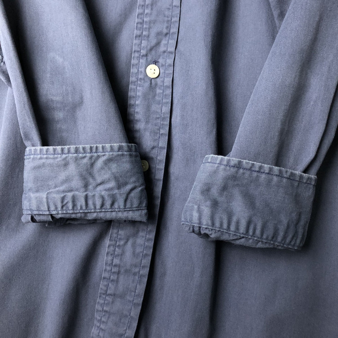 Ralph Lauren BLAIRE long sleeve button down shirt, men's XL size cotton navy blue type Vintage Second Hand