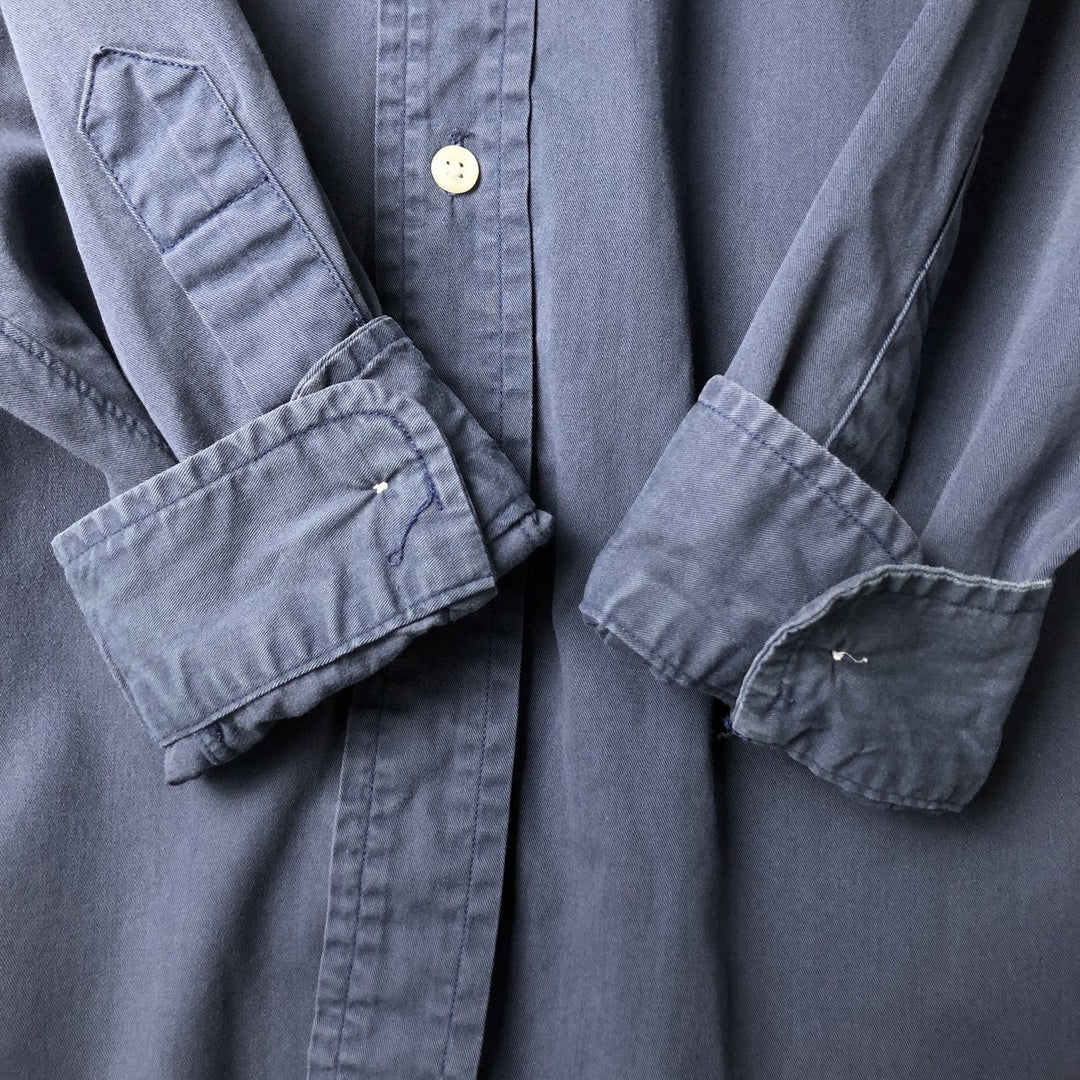 Ralph Lauren BLAIRE long sleeve button down shirt, men's XL size cotton navy blue type Vintage Second Hand