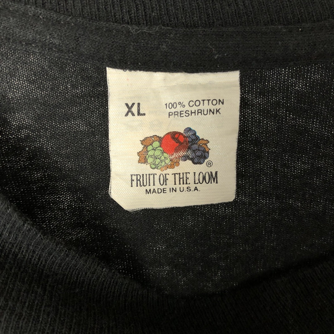 90'S Fruit of the Loom plain pocket T-shirt made in the USA, men's XL size, vintage cotton black type Vintage Second Hand