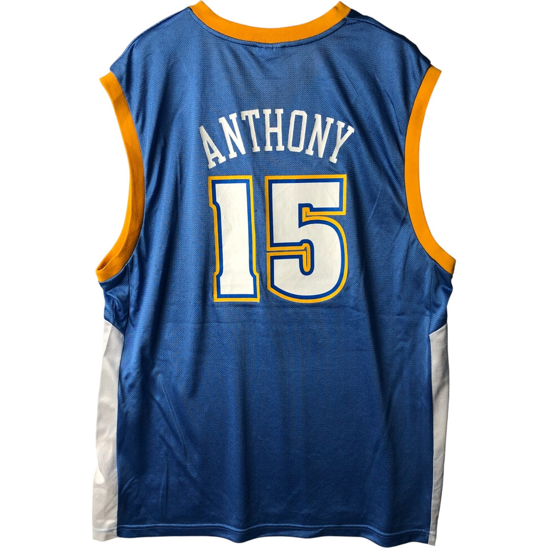 2000'S Reebok NBA Denver Nuggets V-neck game shirt replica, men's size XL Nylon Blue type light blue Vintage Second Hand