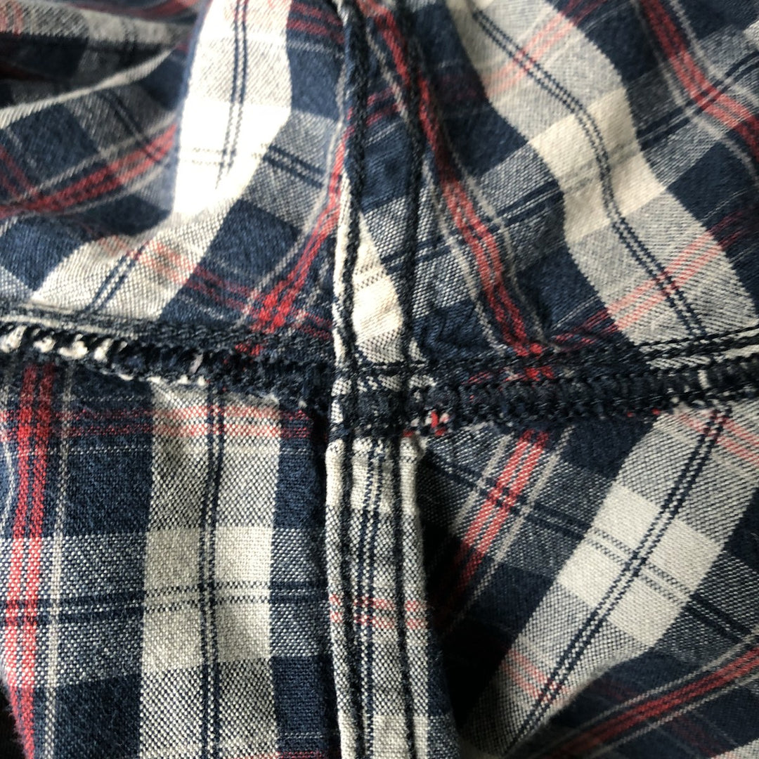 Carhartt Relaxed Fit Check Pattern Long Sleeve Button-Down Work Shirt, Men's Size L cotton navy blue type Vintage Second Hand