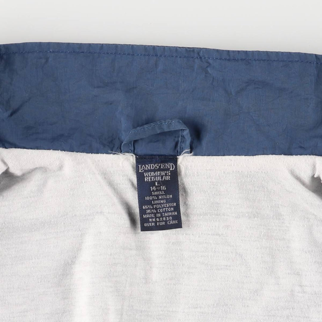 90'S LANDS' END nylon jacket, women's size L Nylon navy blue type Vintage Second Hand