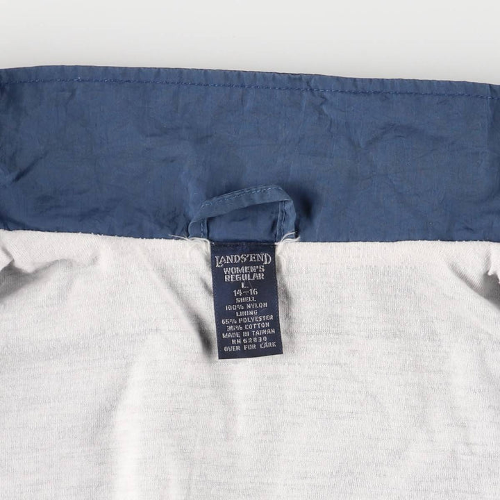 90'S LANDS' END nylon jacket, women's size L Nylon navy blue type Vintage Second Hand