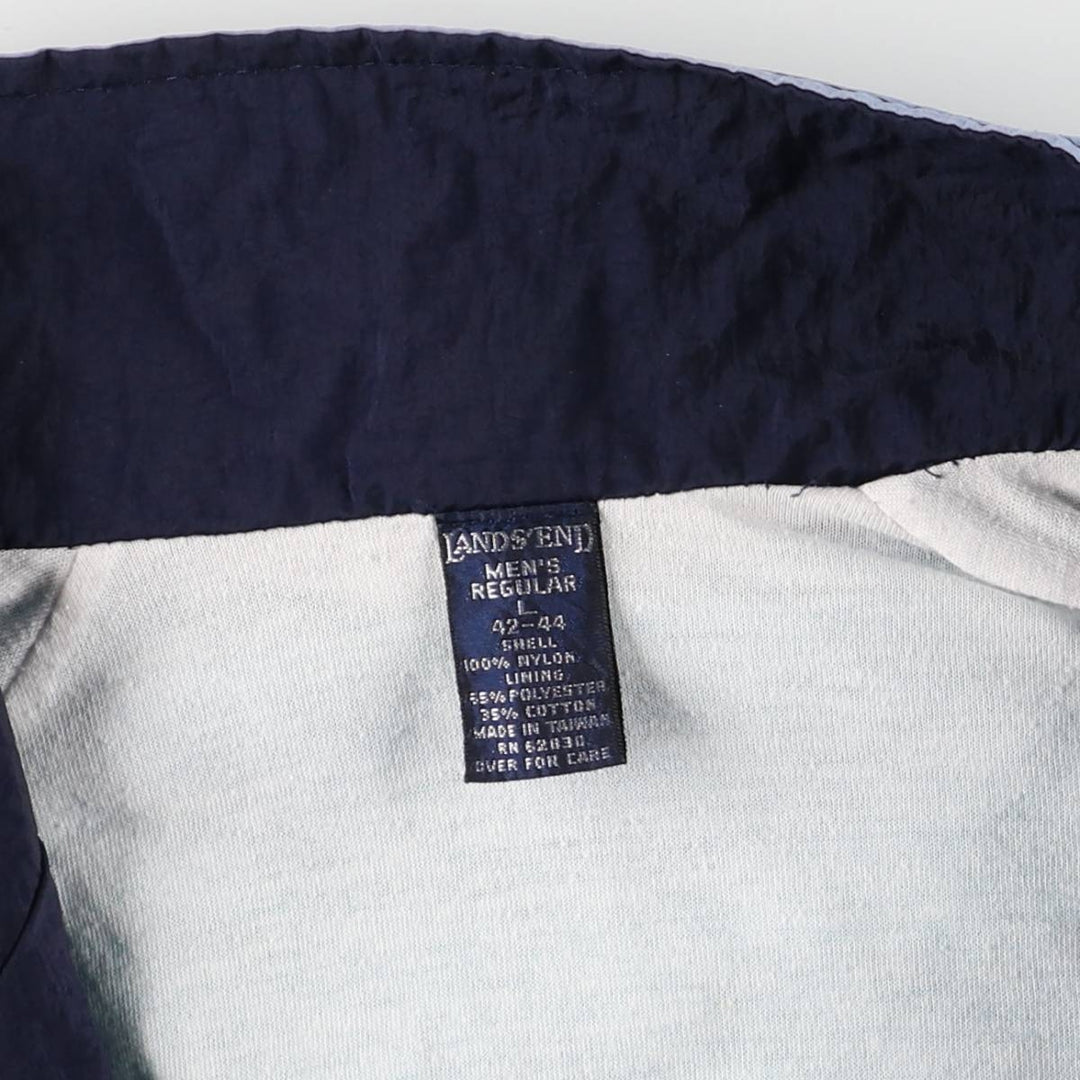 Vintage 80s-90'S Lands'End nylon jacket, size L, men's Nylon navy blue type Vintage Second Hand