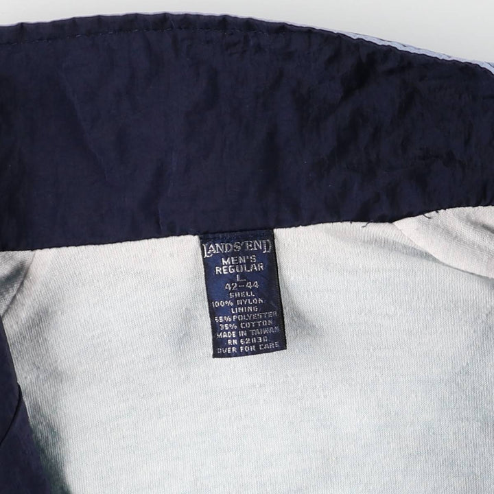 Vintage 80s-90'S Lands'End nylon jacket, size L, men's Nylon navy blue type Vintage Second Hand