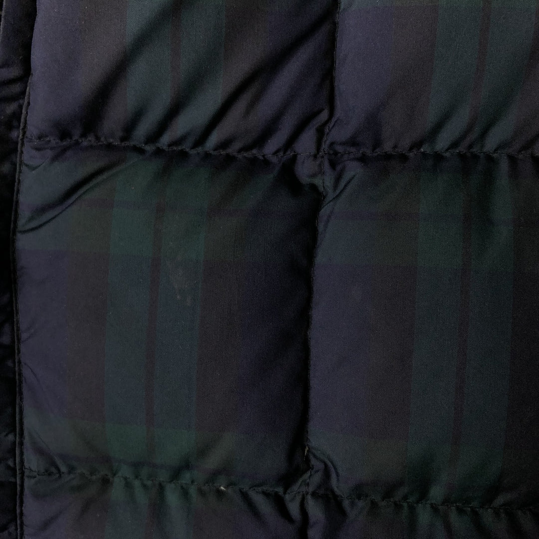 90s-00'S Eddie Bauer Check Pattern Down Vest, Men's XL polyester navy blue type Vintage Second Hand