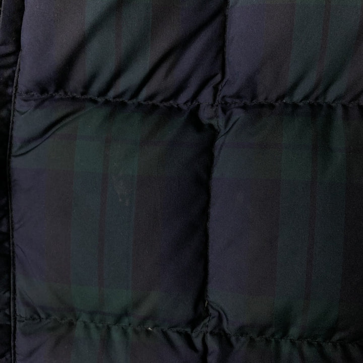 90s-00'S Eddie Bauer Check Pattern Down Vest, Men's XL polyester navy blue type Vintage Second Hand