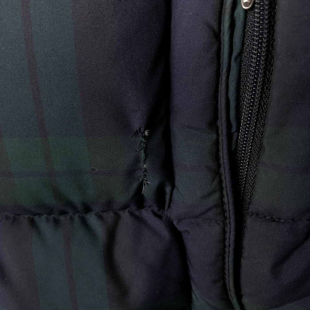 90s-00'S Eddie Bauer Check Pattern Down Vest, Men's XL polyester navy blue type Vintage Second Hand