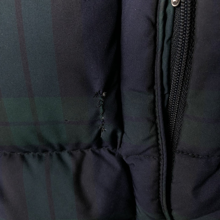 90s-00'S Eddie Bauer Check Pattern Down Vest, Men's XL polyester navy blue type Vintage Second Hand