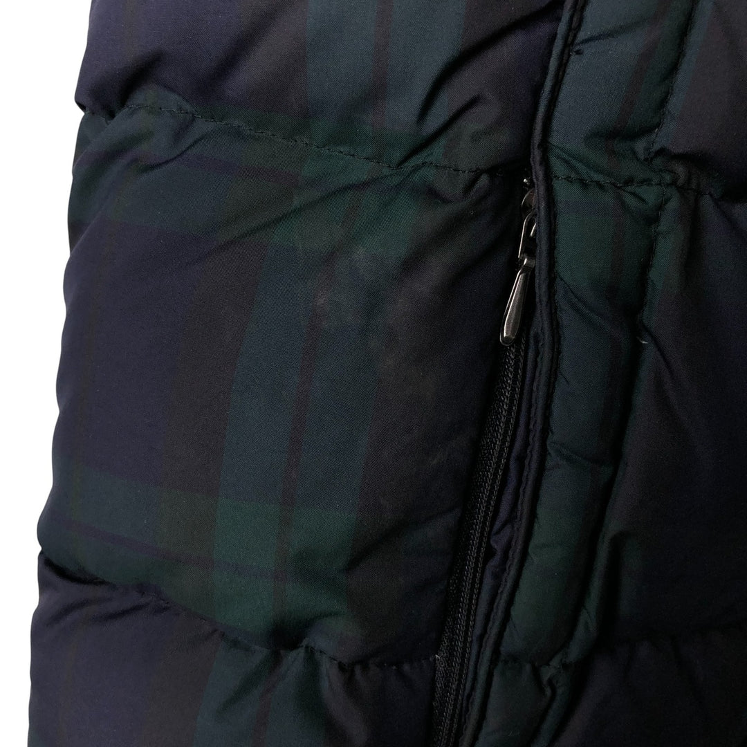 90s-00'S Eddie Bauer Check Pattern Down Vest, Men's XL polyester navy blue type Vintage Second Hand