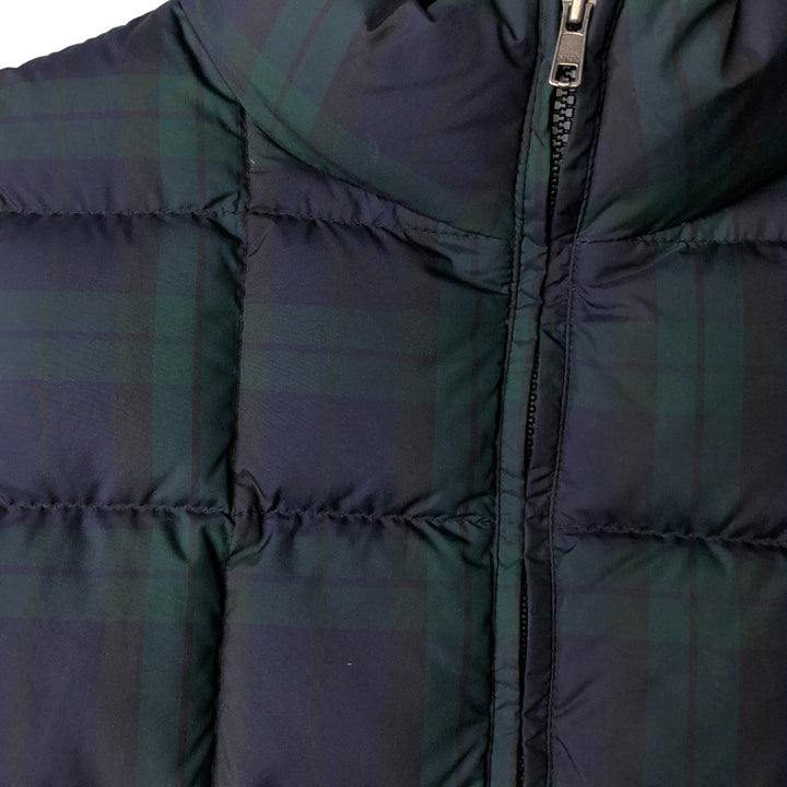 90s-00'S Eddie Bauer Check Pattern Down Vest, Men's XL polyester navy blue type Vintage Second Hand