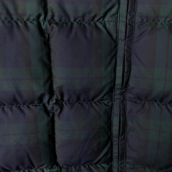 90s-00'S Eddie Bauer Check Pattern Down Vest, Men's XL polyester navy blue type Vintage Second Hand