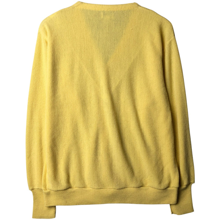 80s-90'S Lacoste IZOD Acrylic Knit Cardigan Made in USA Men's XL Vintage Oron Acrylic yellow type Vintage Second Hand