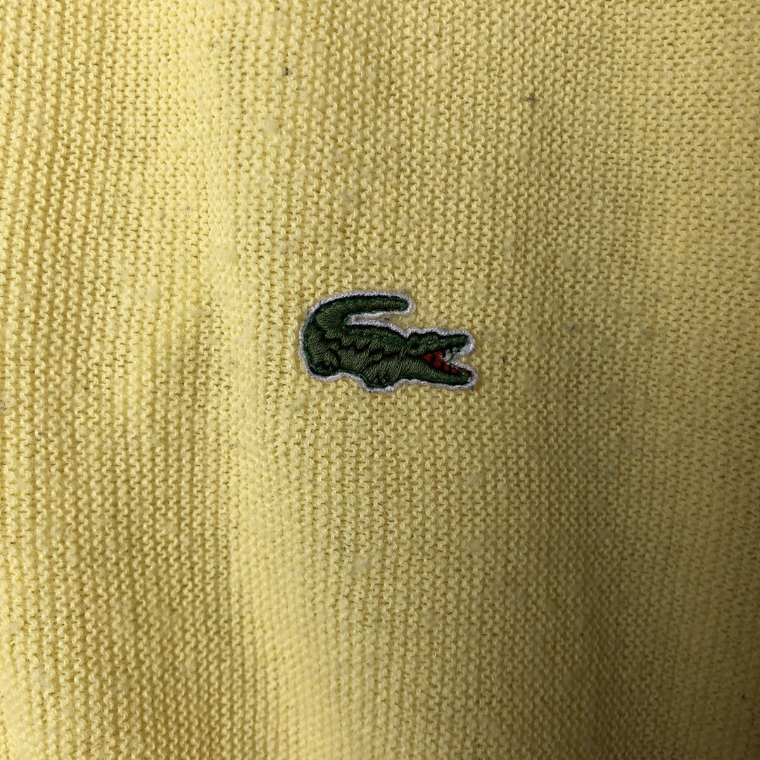 80s-90'S Lacoste IZOD Acrylic Knit Cardigan Made in USA Men's XL Vintage Oron Acrylic yellow type Vintage Second Hand