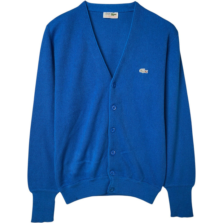 Vintage 1980'S Lacoste Chemise acrylic knit cardigan, made in Spain, size L, men's acrylic blue type Vintage Second Hand