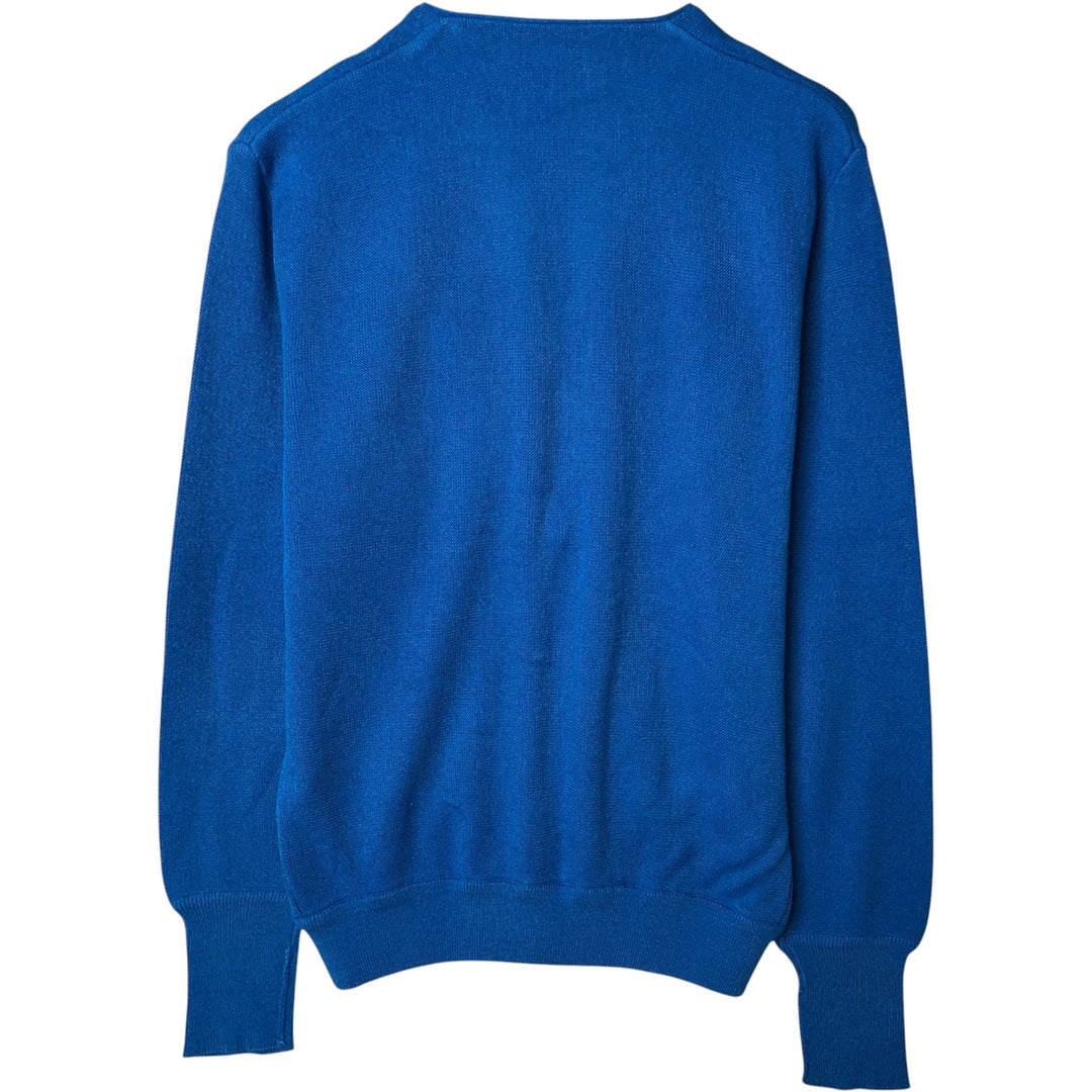 Vintage 1980'S Lacoste Chemise acrylic knit cardigan, made in Spain, size L, men's acrylic blue type Vintage Second Hand