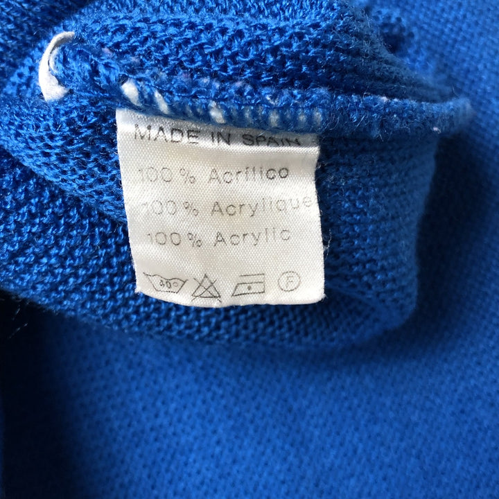 Vintage 1980'S Lacoste Chemise acrylic knit cardigan, made in Spain, size L, men's acrylic blue type Vintage Second Hand