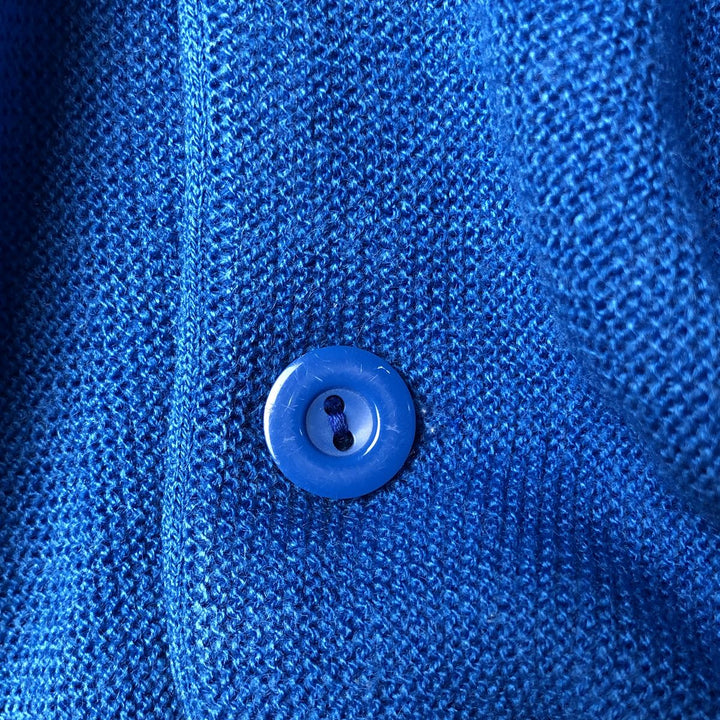 Vintage 1980'S Lacoste Chemise acrylic knit cardigan, made in Spain, size L, men's acrylic blue type Vintage Second Hand