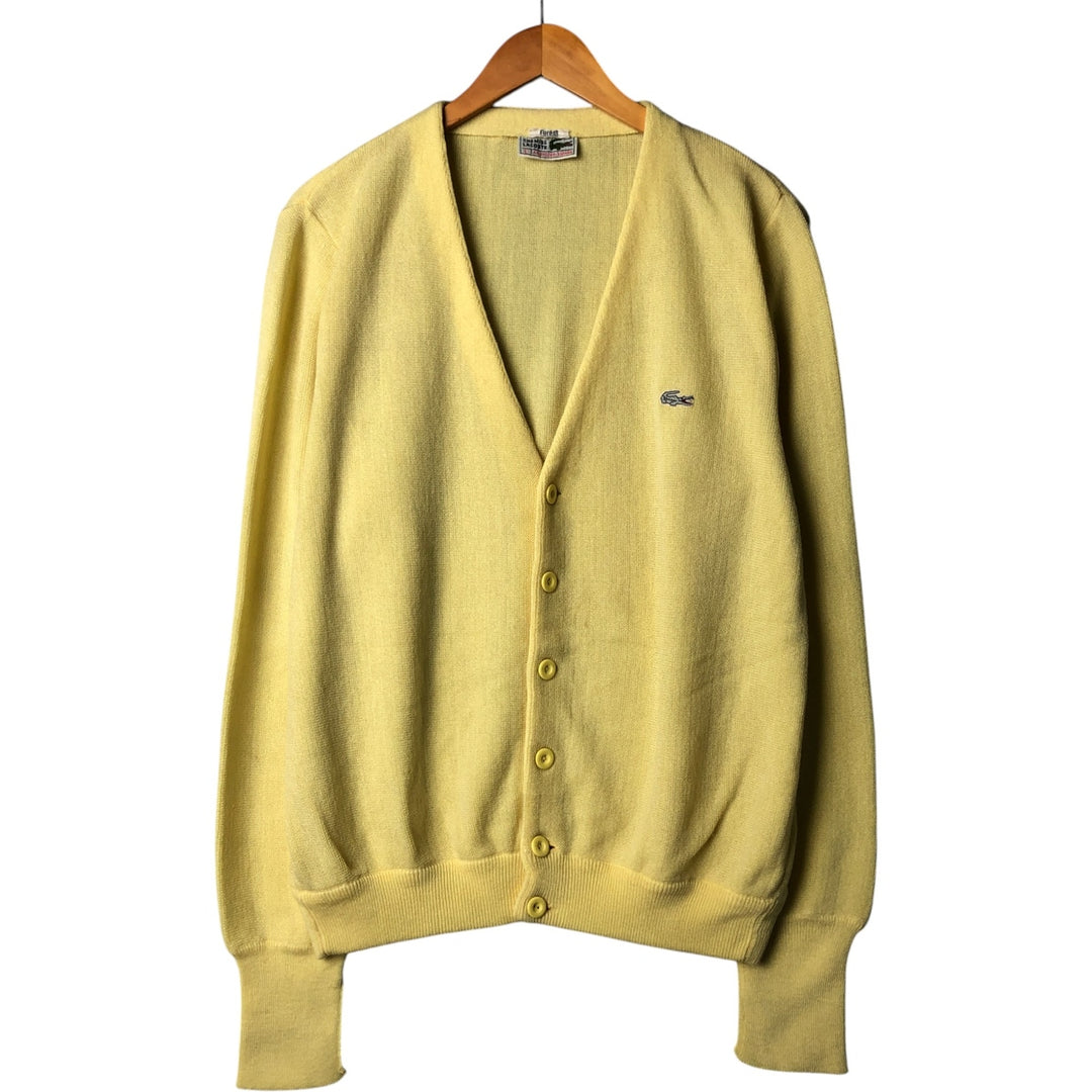 Vintage 1980'S Lacoste Chemise French Lacoste knit cardigan unclear lemon yellow Vintage Second Hand
