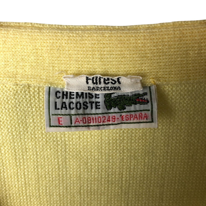 Vintage 1980'S Lacoste Chemise French Lacoste knit cardigan unclear lemon yellow Vintage Second Hand
