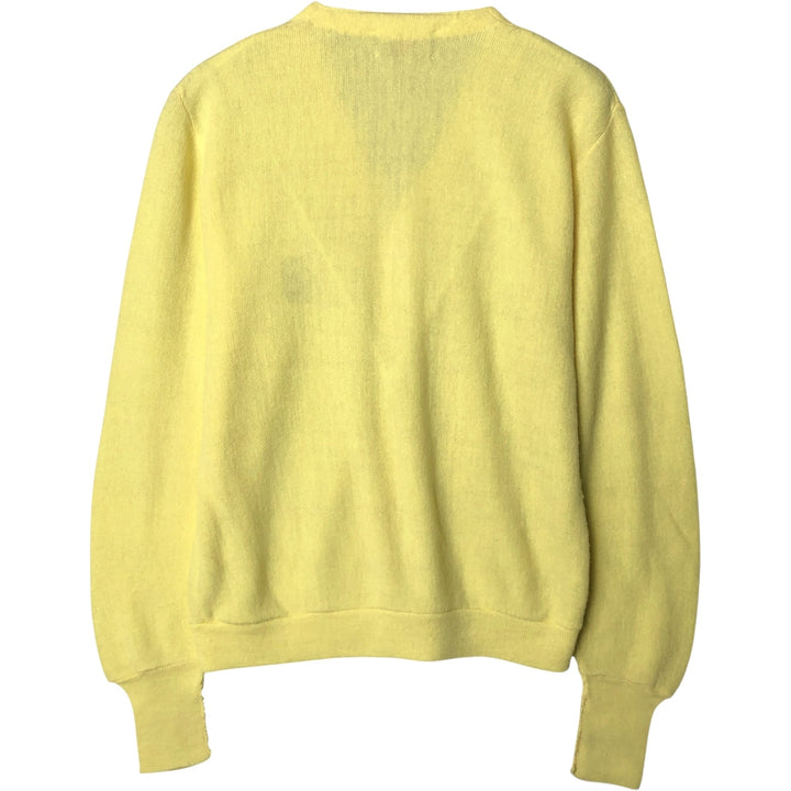 Vintage 70s-80'S Lacoste IZOD acrylic knit cardigan, men's size M acrylic yellow type Vintage Second Hand